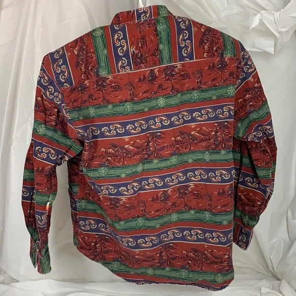 Men’s Pendleton Multicolor Paisley Outdoor Print Button Long Sleeve Shirt Size L - Picture 12 of 15